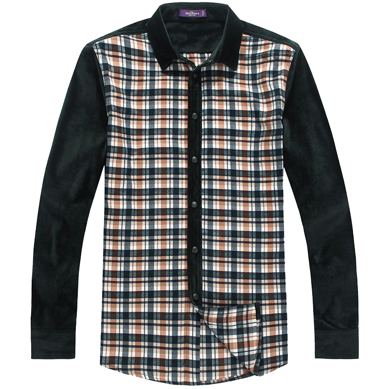 柒牌SEVEN男装长袖衬衫秋季时尚商务休闲格子长袖衬衣男长袖衬衫