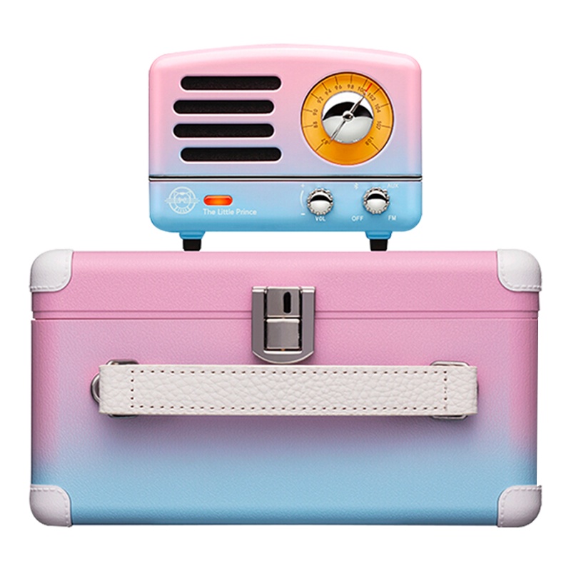 猫王收音机 小王子OTR 无线便携蓝牙音箱迷你小音响可爱复古音响家用金属低音炮收音机创意礼品 元气波