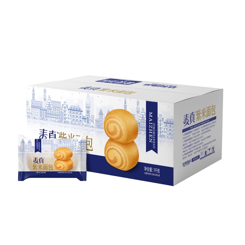 达利园麦真紫米面包小面包1000g零食休闲整箱中秋送礼面包礼盒