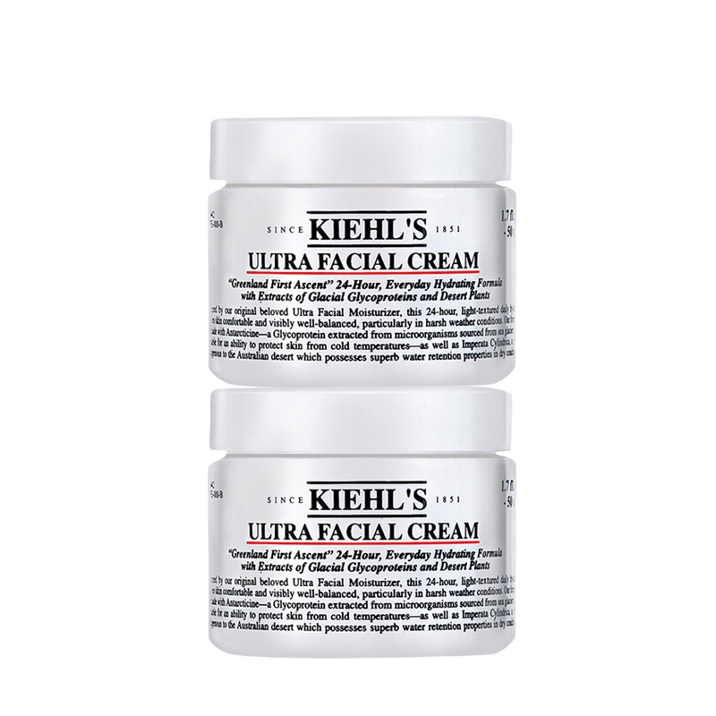 科颜氏(Kiehl's) 高保湿面霜金盏花精华爽肤水乳液 保湿补水系列营养滋润 [刘昊然同款]高保湿面霜125ml两瓶装