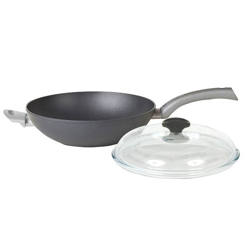 意大利原装进口锅具Mito 炒锅32cm TVS 钛金不粘锅中式炒锅32cm 智能温控 带防爆进口玻璃盖 大口径