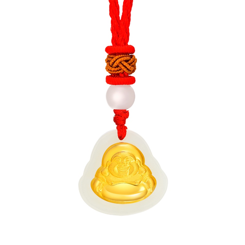 BF璀尚珠宝 佛 和田玉金镶玉吊坠项链 BFD0071