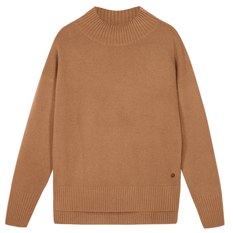 鄂尔多斯1980 秋冬半高领女羊绒衫宽松针织衫