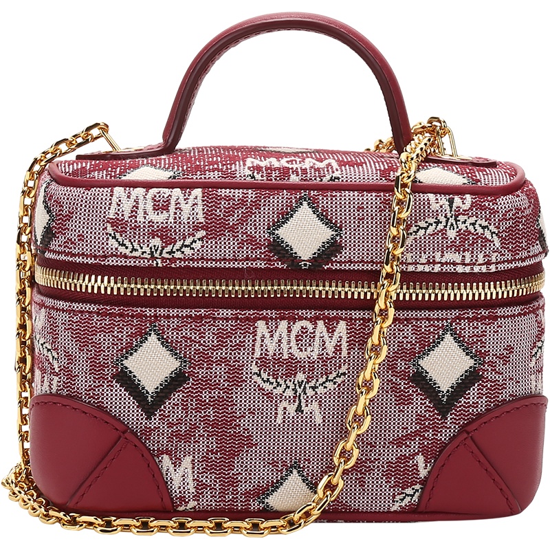 MCM 奢侈品 女士织物配皮手提单肩斜挎包链条包化妆包MWRBATQ02