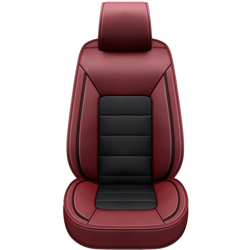 布雷什(BOLISH)五座四季通用汽车坐垫汽车座垫夏季坐垫皮革全包汽车座套车坐垫座椅套TY1801标准款酒红色厂家直发