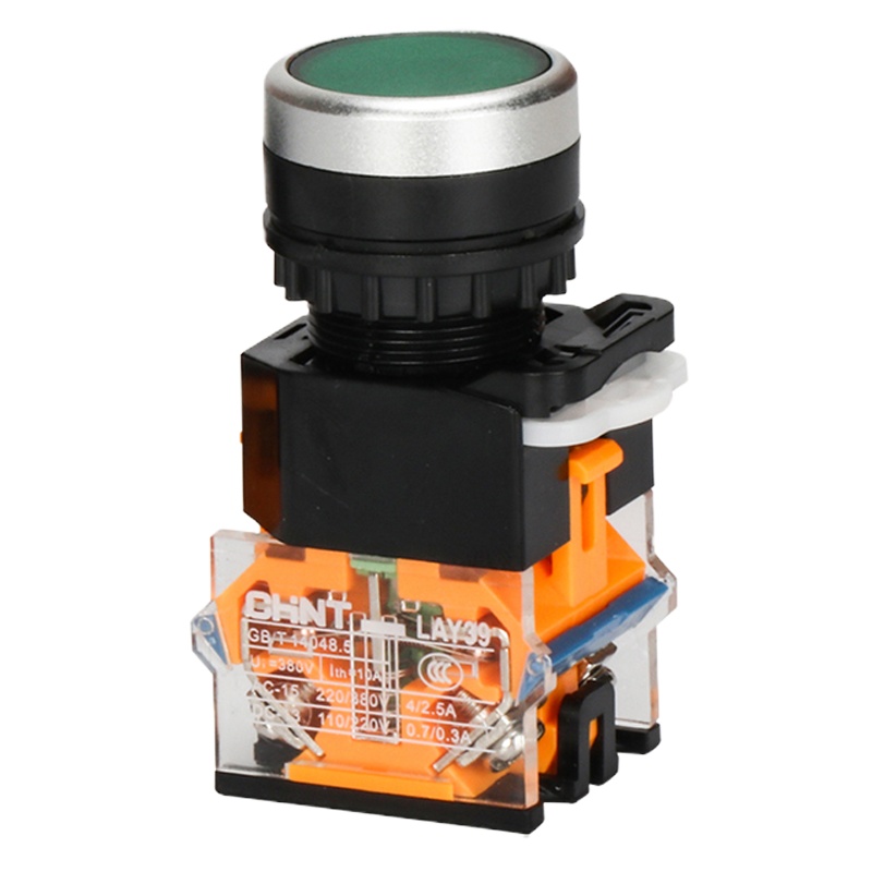 正泰 按钮开关 自复位自锁 一开一闭 LA38-11BN 绿色 220V