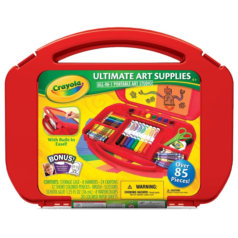 绘儿乐Crayola 画画套装儿童礼物水彩笔颜料涂鸦绘画笔 小艺术家绘画工具箱04-5674