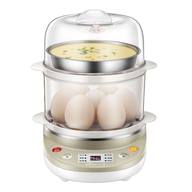 小熊(Bear)煮蛋器 ZDQ-C14A1 家用单双层蒸蛋机器 多功能自动断电迷你早餐机神器 微电脑预约定时sj