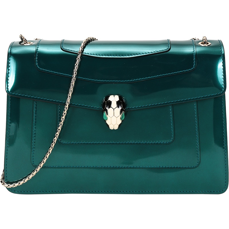 BVLGARI 宝格丽 女士 SERPENTI FOREVER系列金属质感牛皮手提单肩包链条包 287956