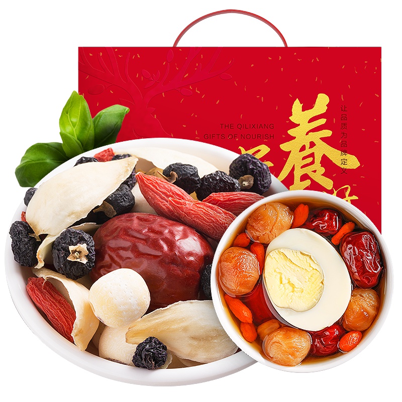 杞里香(QiLiXiang) 自然滋养大礼包 855g 红枸杞红枣桃胶雪燕皂角米莲子百合干 自然滋养礼盒装