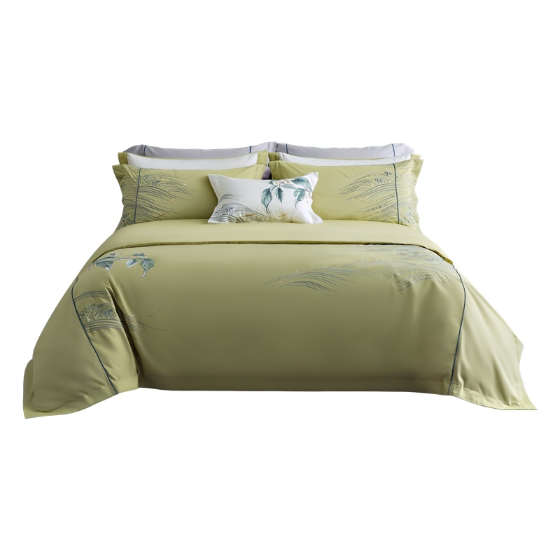 凯诗风尚(CHARSON)四件套 苏宁自营 100支活性印染柔滑棉纯棉贡缎刺绣套件双人全棉床单被套2米床上用品