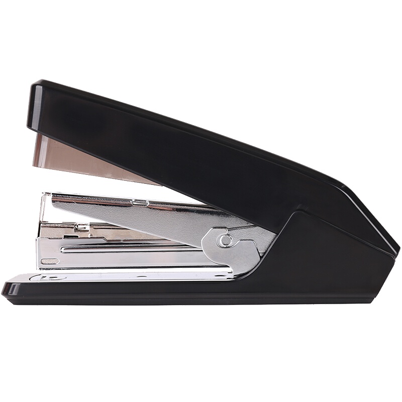 [精选]得力(deli)0468 大号省力型订书机/装订器 单指轻松装订 搭配12#黑色