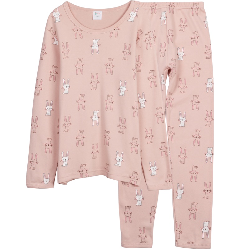 红豆儿童内衣套装纯棉低圆领内衣两件套全棉保暖秋衣秋裤套装