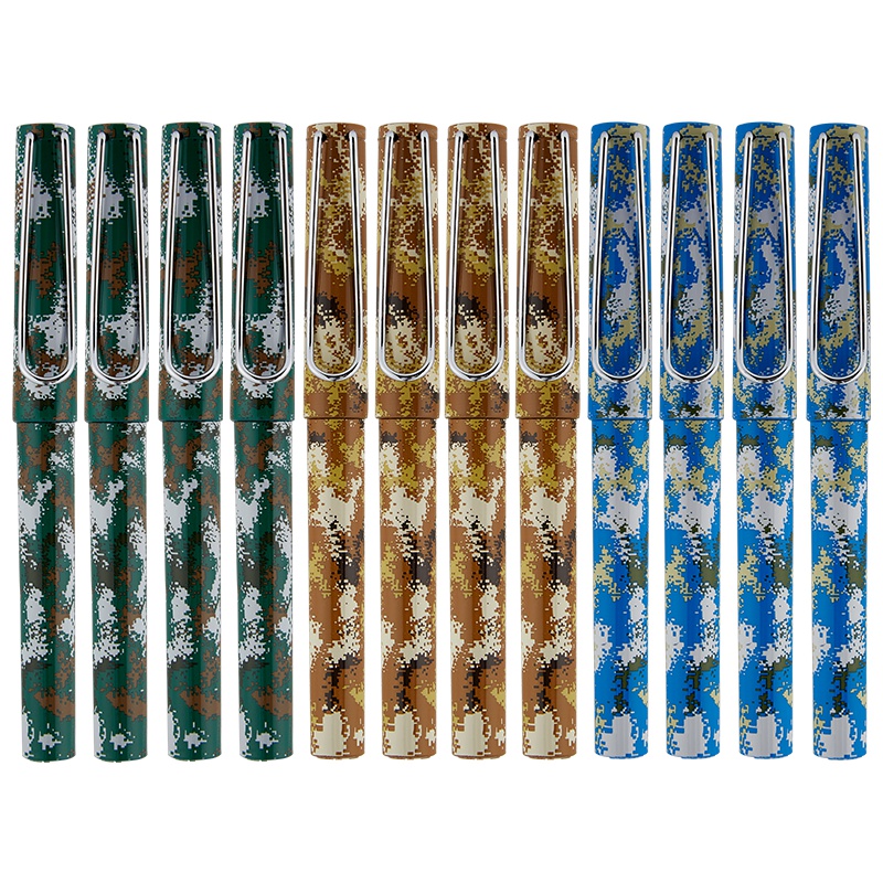 宝克(baoke)迷彩钢笔PN1003吸墨式水笔学生用笔办公文具用品自来水笔练字书法笔