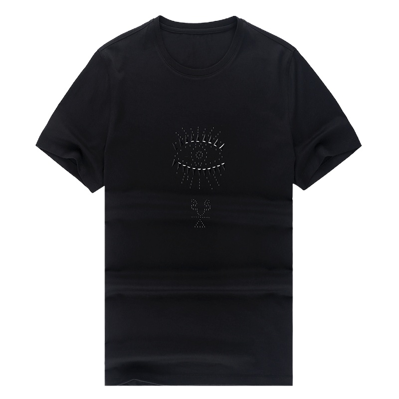 布先生短袖T恤 纯棉烫钻t恤男 嘻哈半袖男圆领上衣短袖tAT10109