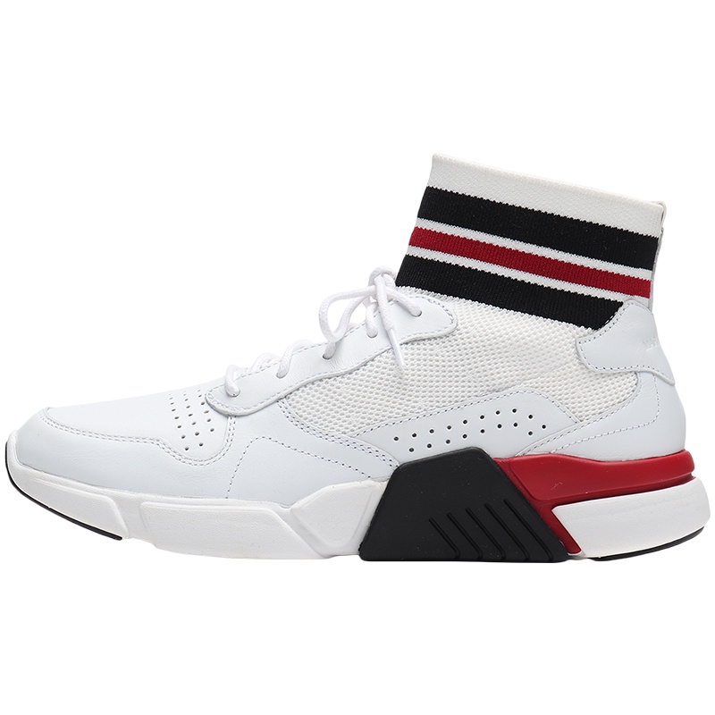 Skechers斯凯奇男鞋休闲鞋时尚袜套个性高帮运动鞋68666 68666/WRNV白色+红色+藏青色