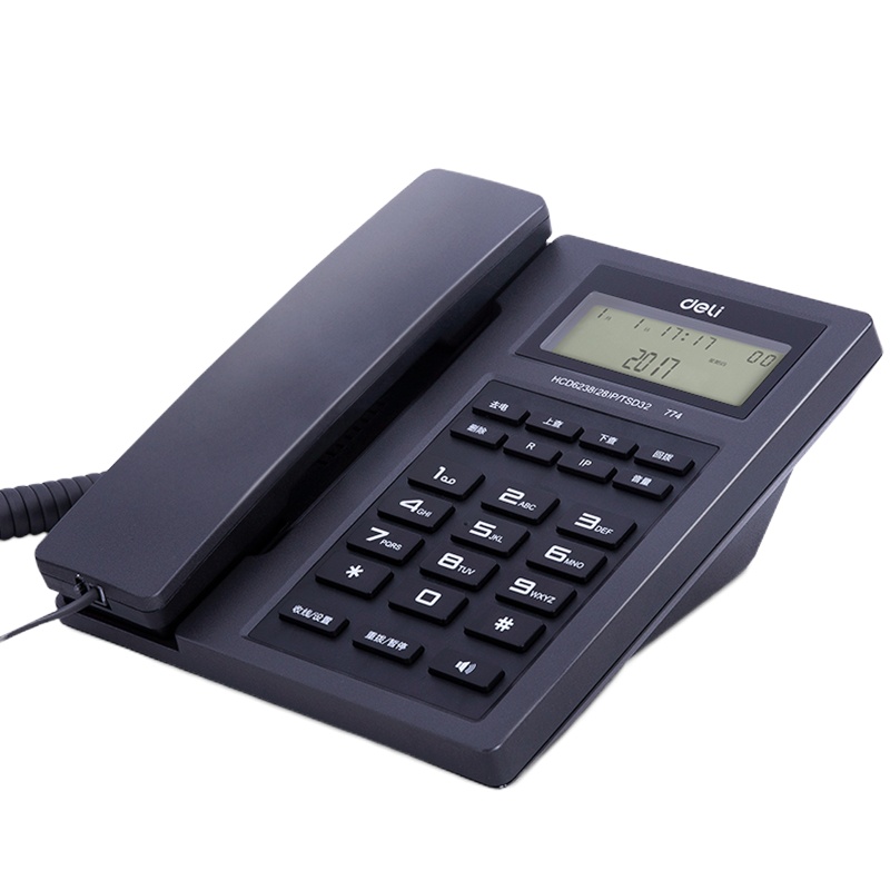 得力(deli)电话机座机 固定电话 办公家用 免提通话 免电池 774灰
