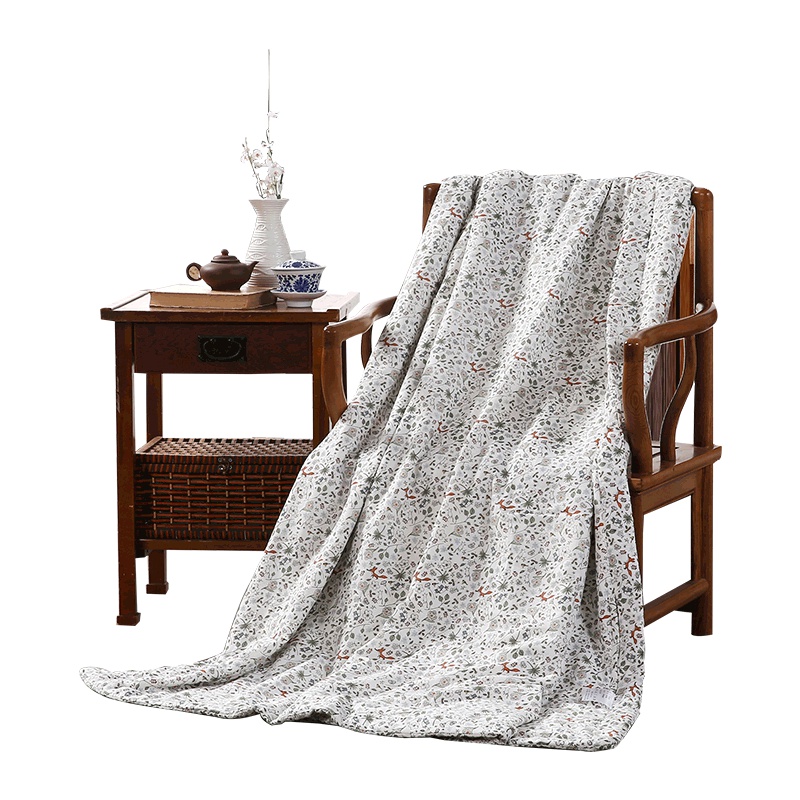 红豆家纺 全棉双层纱布单双人夏凉蚕丝被 空调被1.5/2米