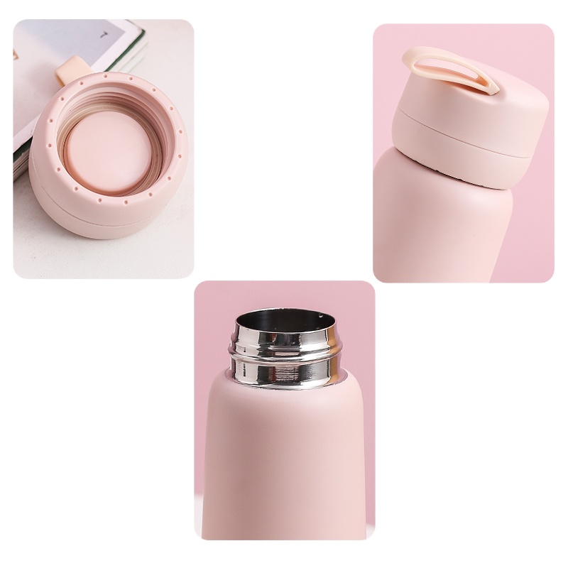 [品牌优选]保温杯女士304不锈钢小仙女水杯子便携简约ins森系学生可爱小容量吉祥鹤 350ml蜜桃粉+杯刷