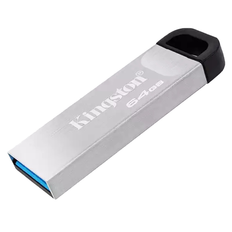 金士顿(Kingston)64GB U盘 DTKN高速金属外壳闪存优盘USB3.2 Gen 1读速200MB/s 银色