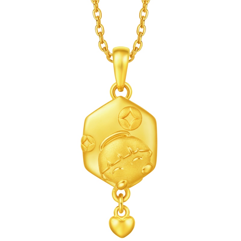 周大福福星宝宝系列15周年祈福足金黄金吊坠R【多款】