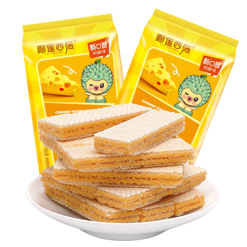 榴莲西施 榴莲味脆心威化饼干150g*2包