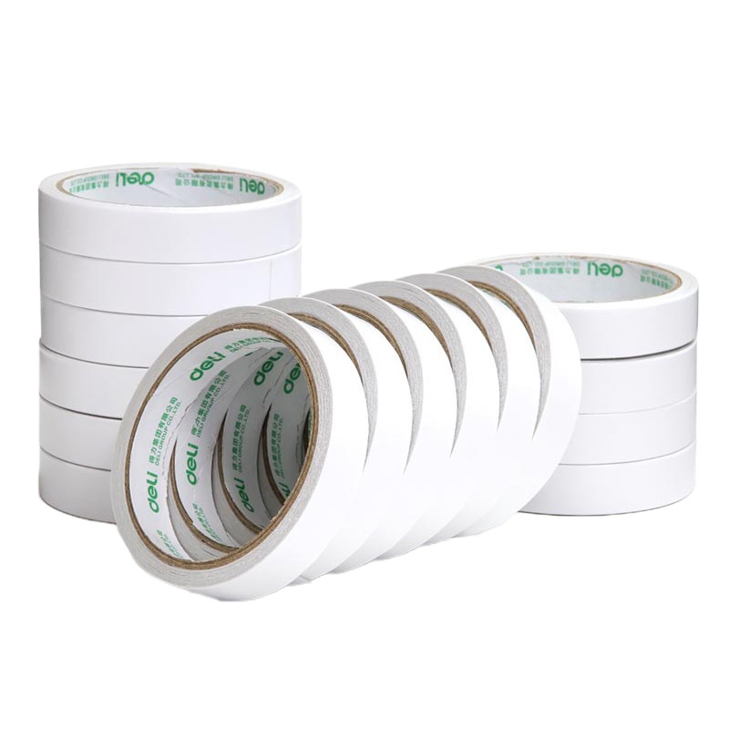 得力(deli) 30402 棉纸双面胶带18mm*10y*80um 白 16卷/袋
