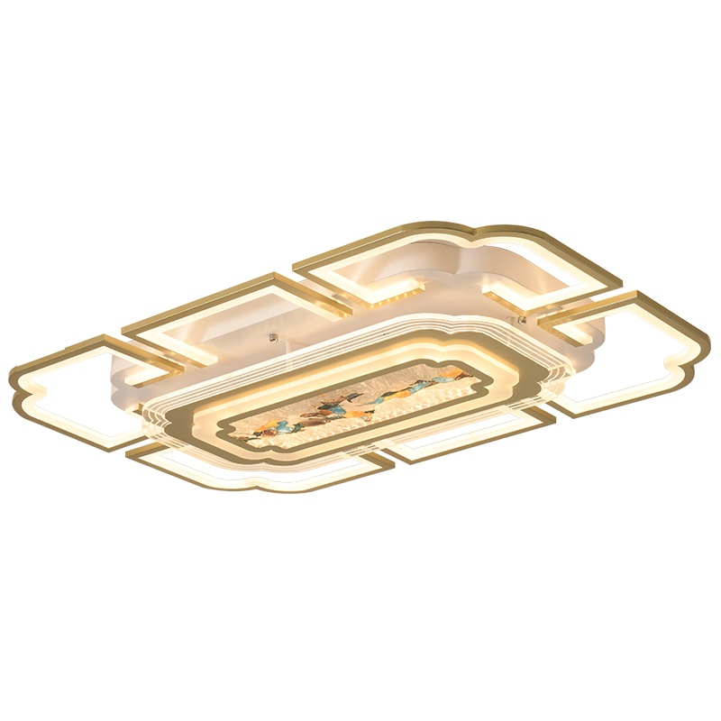 新中式吸顶灯轻奢大气客厅灯简约现代珐琅彩卧室餐厅2021新款灯具