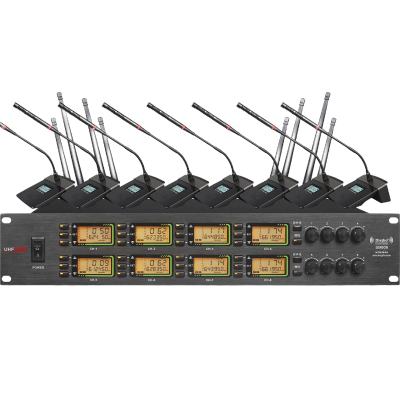 迪玠宝(DISJBO)SM-808 真分集无线一拖八会议话筒 桌面台式