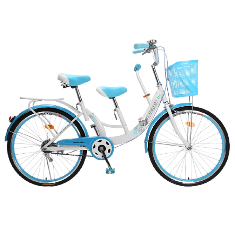 永久自行车22寸双人亲子母子成人女式接送孩子2人带小孩轻便单车