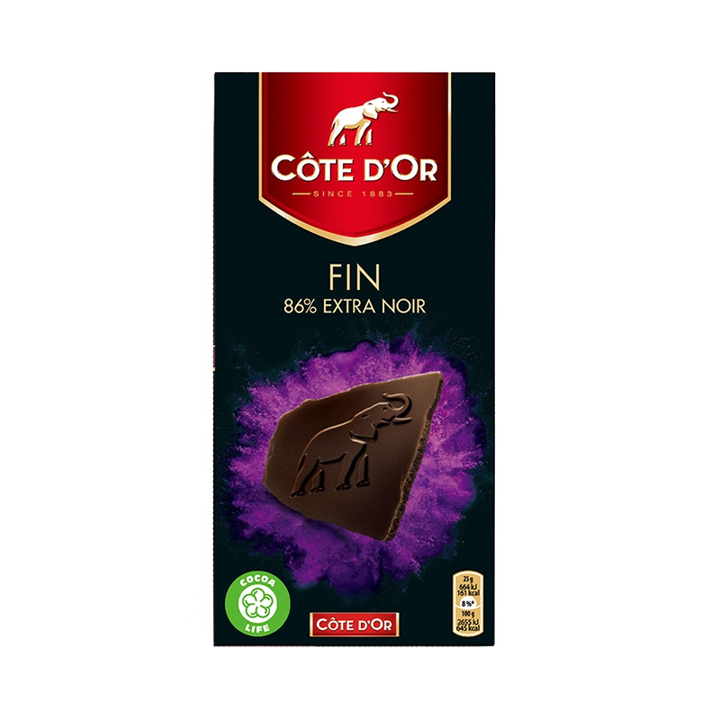 亿滋克特多金象(COTE DOR)86%可可黑巧克力--排装 100g/盒