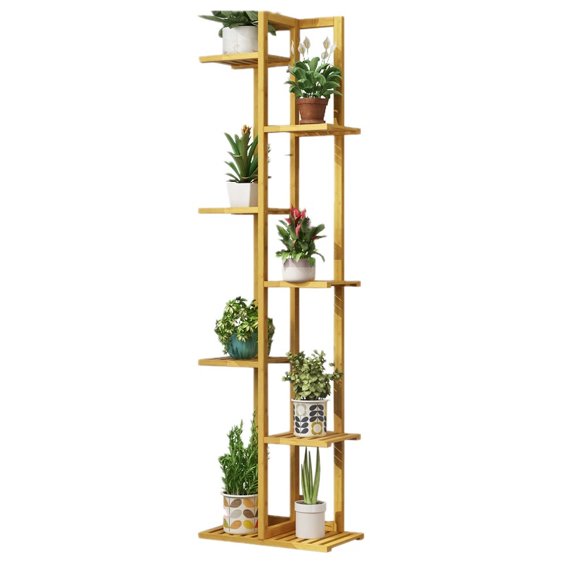弘拜 楠竹花架子多层 阳台落地花架 室内省空间阳台绿萝盆实木客厅落地式多肉置物架子
