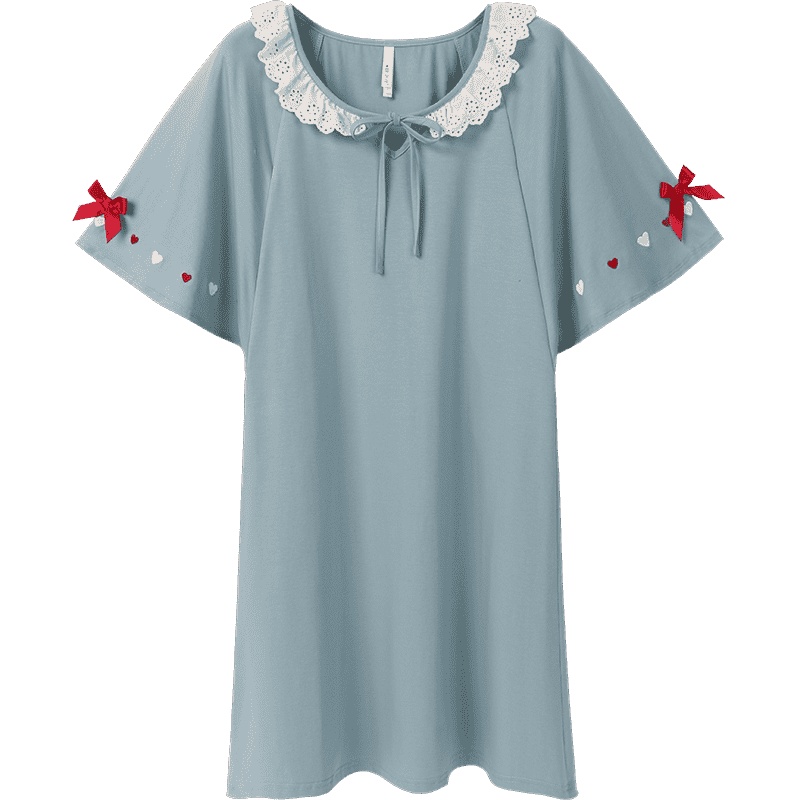 纯棉弹力针织素色短袖女裙