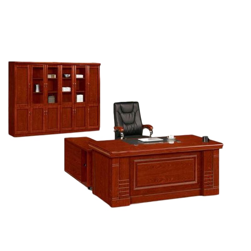 逐鹿中原大班台中班台实木皮老板桌油漆办公桌TY019经理主管办公桌(主桌侧柜移动柜)规格款式可选