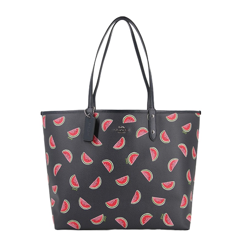 Coach 蔻驰 女士双面PVC拼皮手提单肩包托特包 西瓜印花 F2779SVOGP