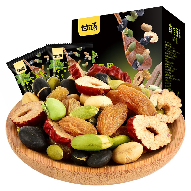 甘源 综合豆果B礼盒500G 休闲干果零食混合小包装礼盒