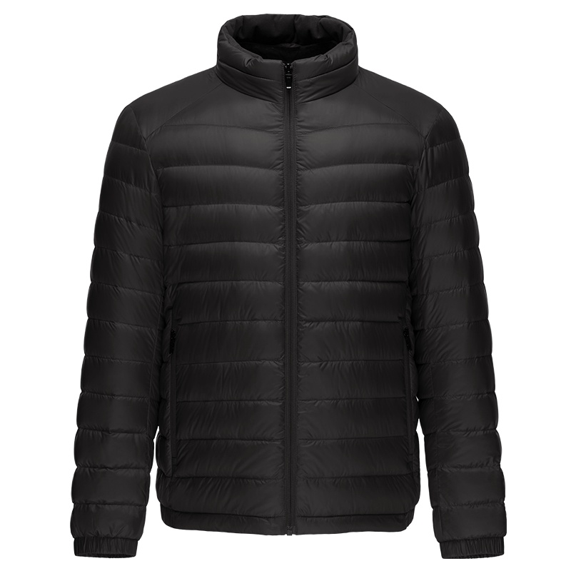 坦博尔2021新款羽绒服立领男轻薄纯色短款休闲时尚百搭舒适外套潮