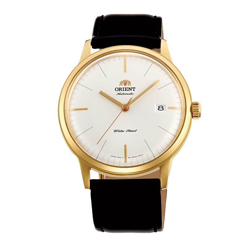 东方双狮(ORIENT)机械男表全自动机械手表男士商务简约手表皮带机械表 复古金FAC0000BW0