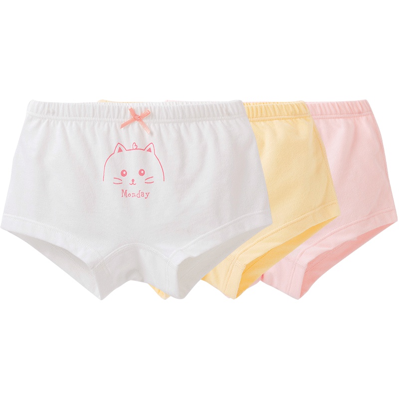 哈贝比 （happyB） 宝宝平角内裤 婴儿裤子 春秋女宝宝纯棉平角裤四季内裤（3条装）