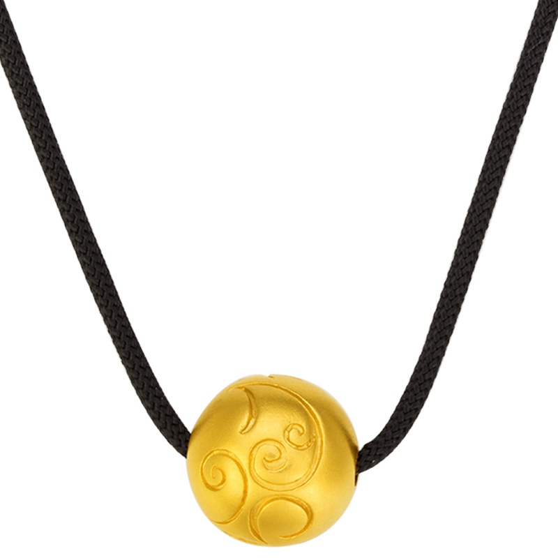 金一国囍足金古法金男女通用款福运绵长黄金吊坠传承首饰吊坠(计价)ABB45263