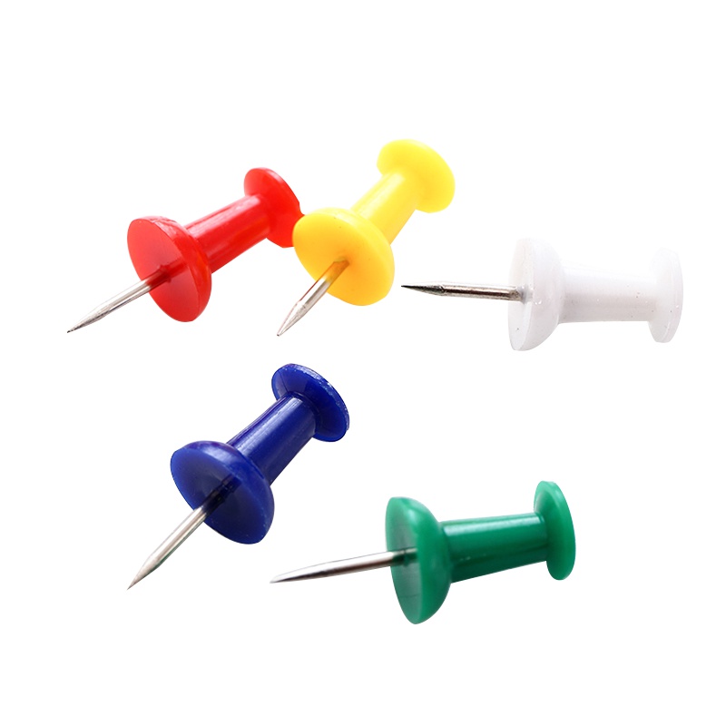 得力(deli)0042盒装彩色工字钉金属不锈钢筒装彩色图钉软木钉按钉大头钉子小摁钉办公用品