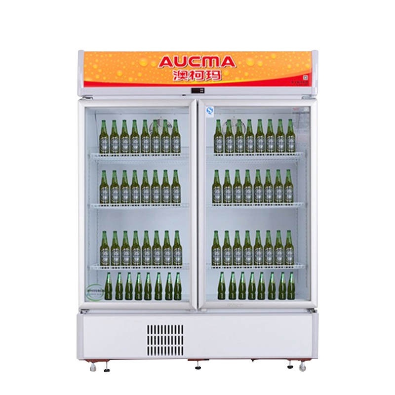 澳柯玛(Aucma) SC-809 809升立式商用展示柜 玻璃门冷藏保鲜柜 啤酒饮料陈列柜 双门冰柜冷柜