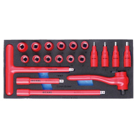 [卡尔]20件10mm系列 VDE 绝缘 套 筒 工具托