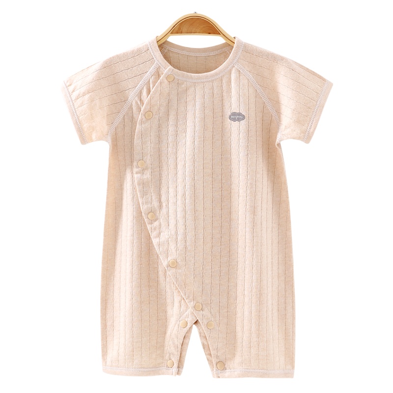 Aengbay 婴儿短袖连体衣夏装薄款宝宝哈衣服新生儿短裤爬爬服