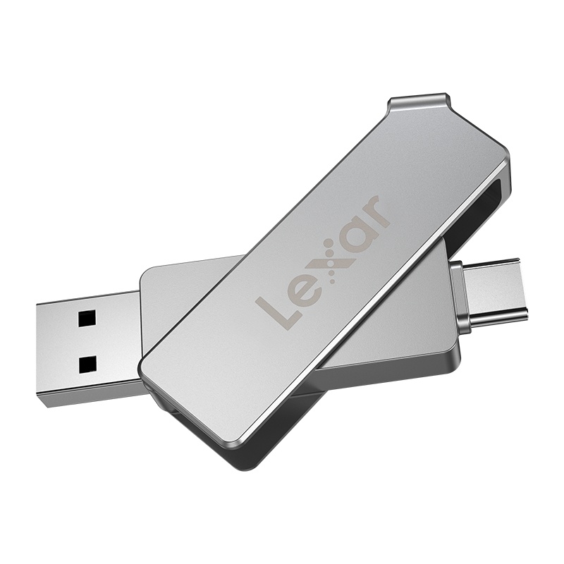 雷克沙(Lexar)D30C U盘 32GB USB3.1与Type-C双接口读130MB/s手机电脑两用金属外壳 银色