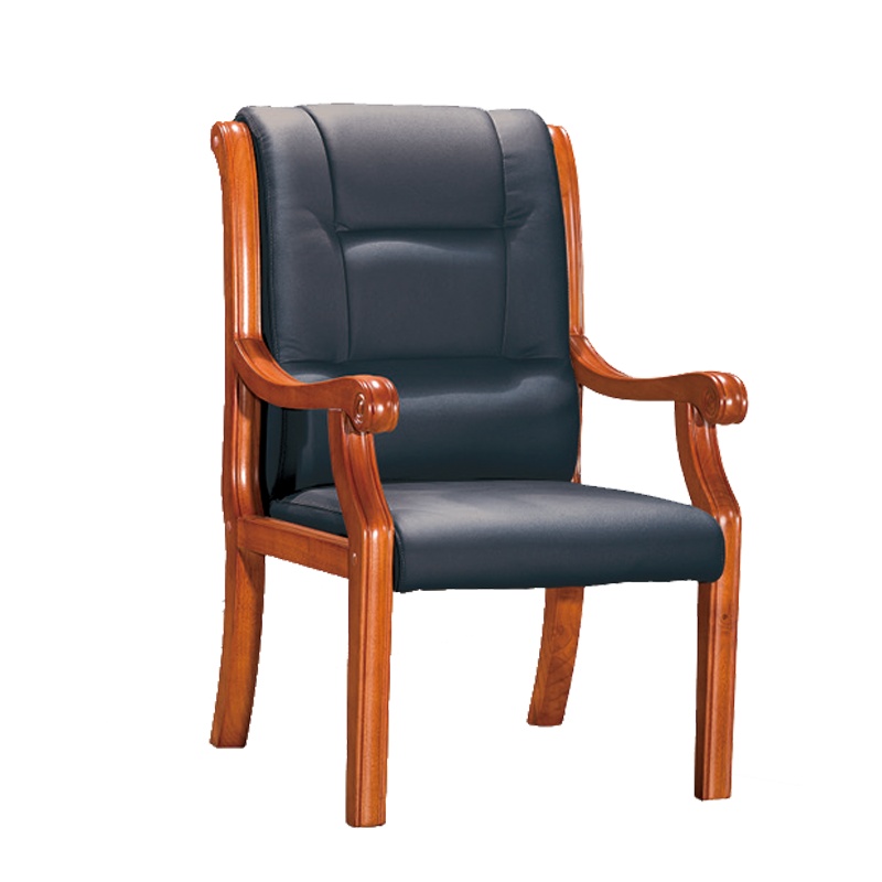 优百丽 SH-245 橡胶木椅 办公家具 办公椅 皮艺老板椅 实木四脚椅 电脑椅会议椅 皮料色彩可定制