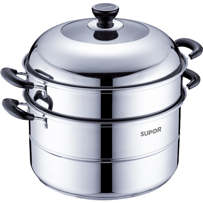 苏泊尔(SUPOR)好帮手不锈钢双层复底大容量蒸锅家用汤锅SZ30B5明火电磁炉通用