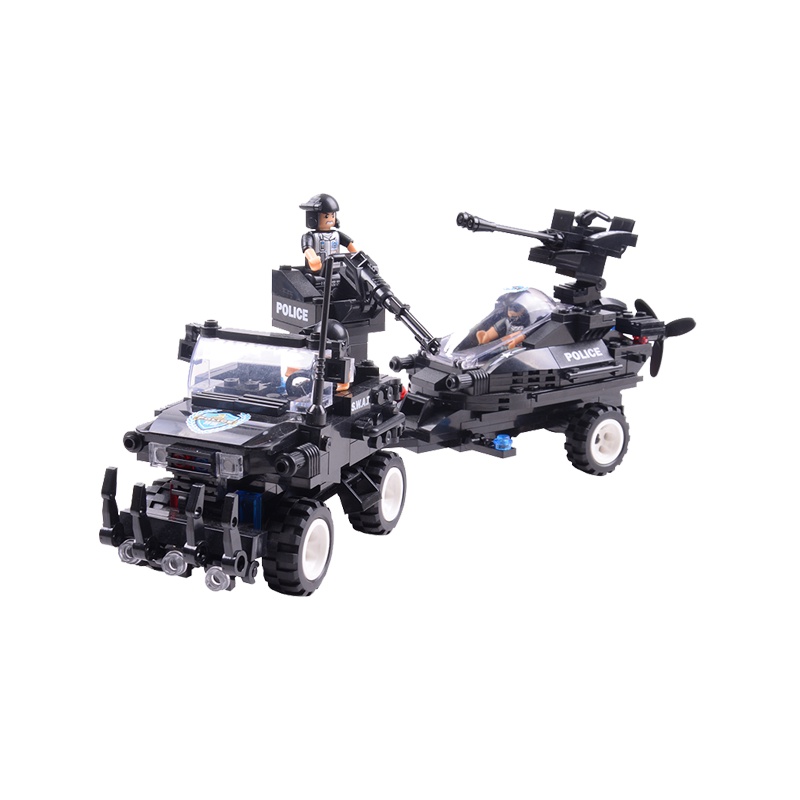 沃马玩具儿童益智小孩积木特警儿狼牙号+无畏号C0530