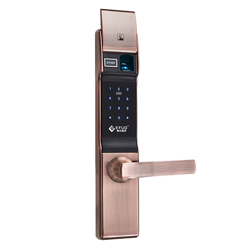 爱而福德(EFUD)8100全自动智能门锁指纹锁密码锁家用全自动智能门锁指纹锁密码锁防盗门锁电子锁红古铜