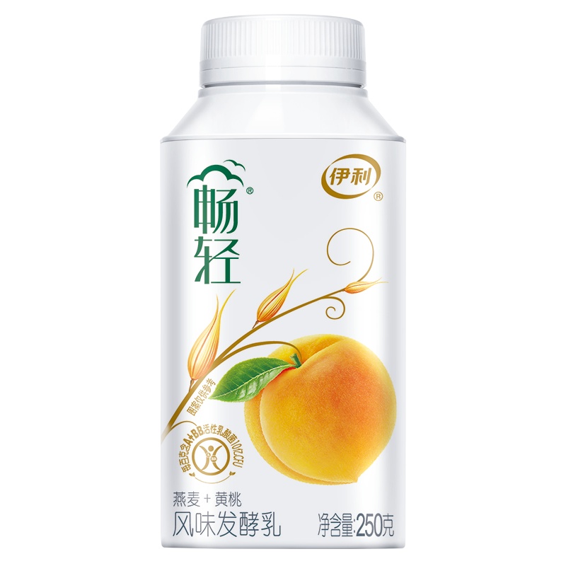 伊利低温畅轻风味发酵乳黄桃燕麦250g